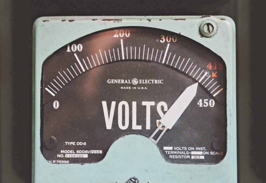 Vintage electrical meter illustrating appliance electricity measurement