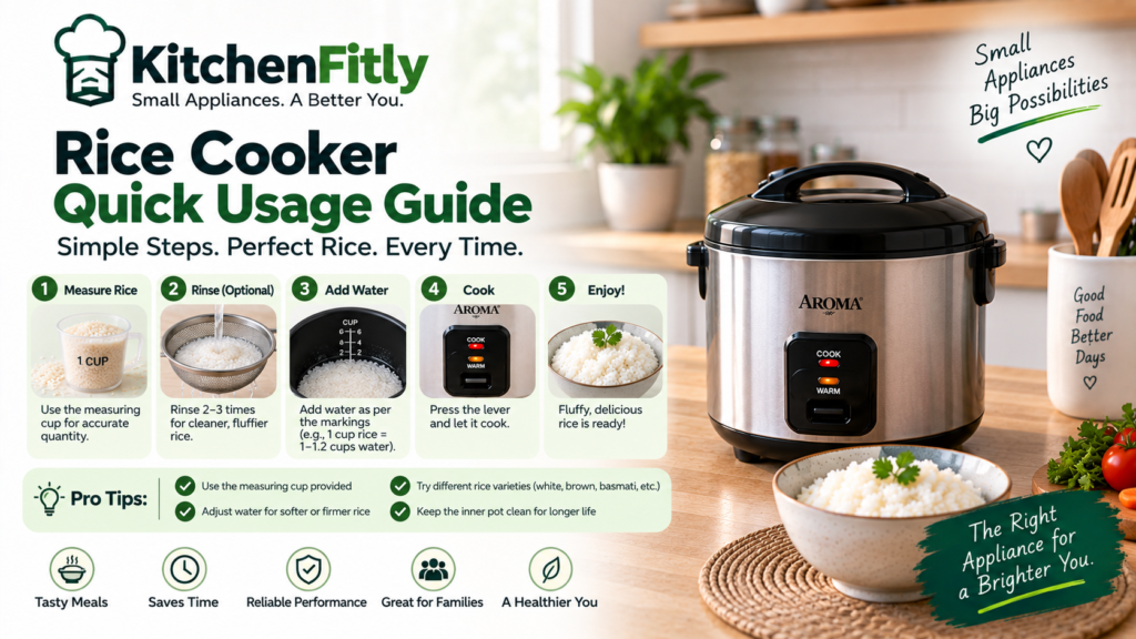 Rice cooker counter space and working footprint guide for small kitchens