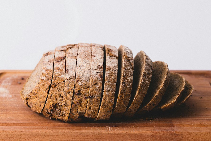 Sliced bread photographed on a tabletop