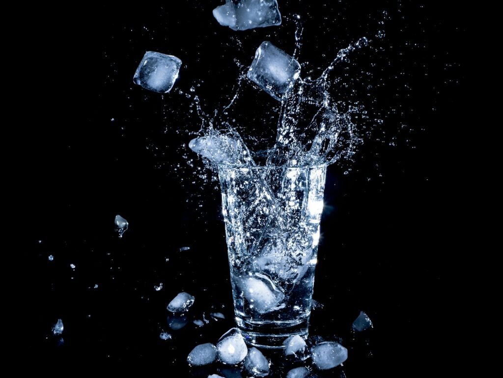 Close-up of fresh ice cubes