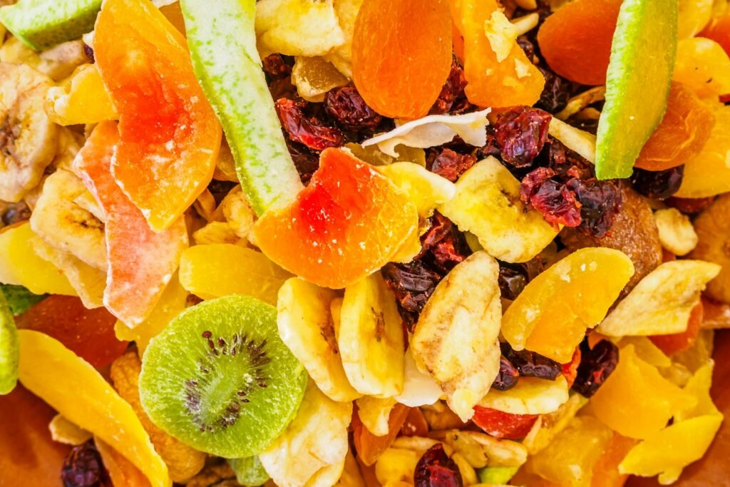 Dried fruit slices from a food dehydrator